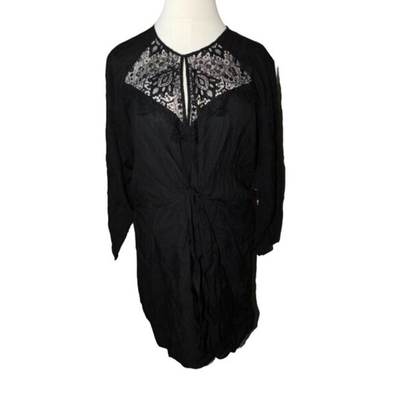 City Chic Size XXL / 24 Plus Size Black Lace Trimmed Charm Dress NWT - Picture 1 of 3
